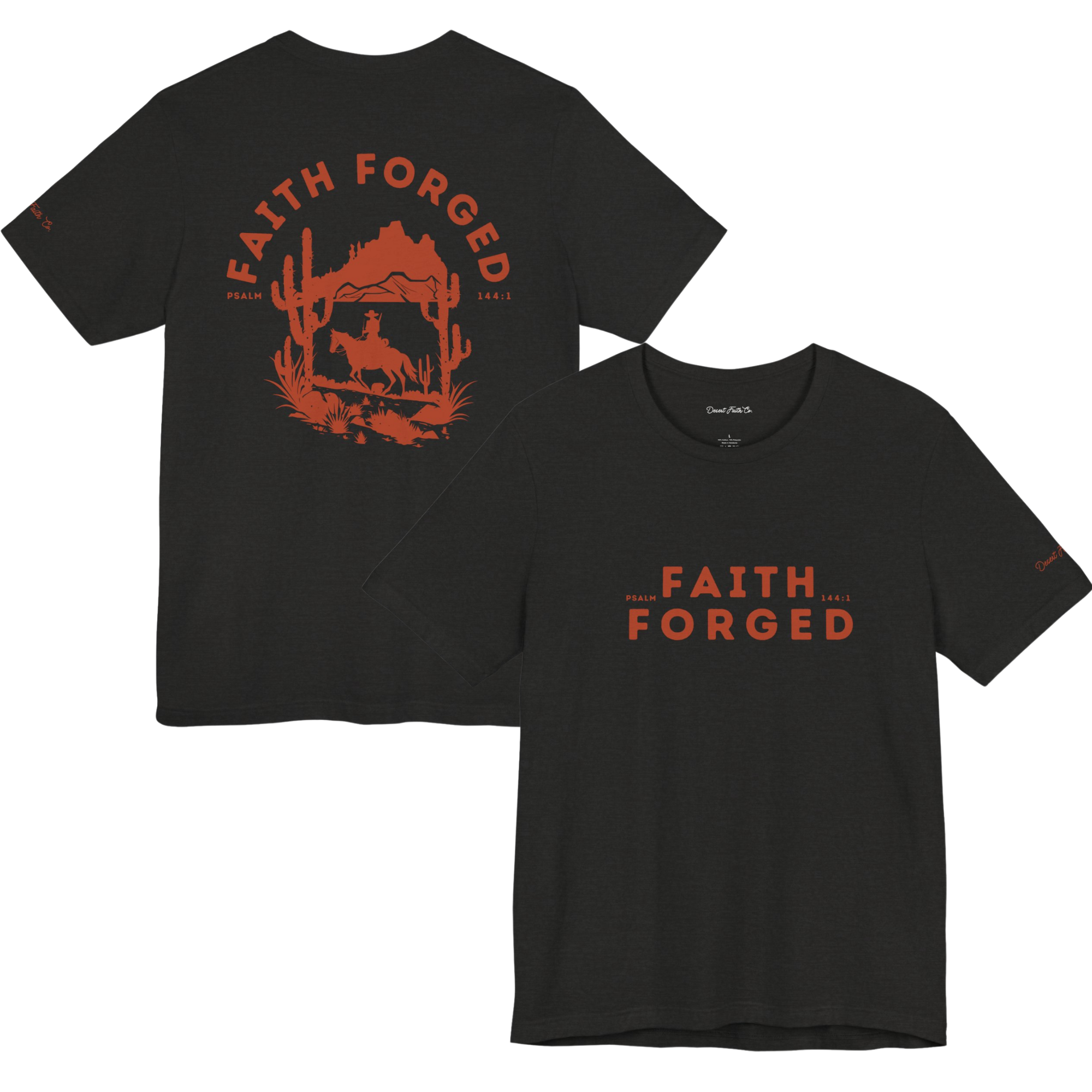 Black Faith Forged - Psalm 144:1 Christian T-Shirt
