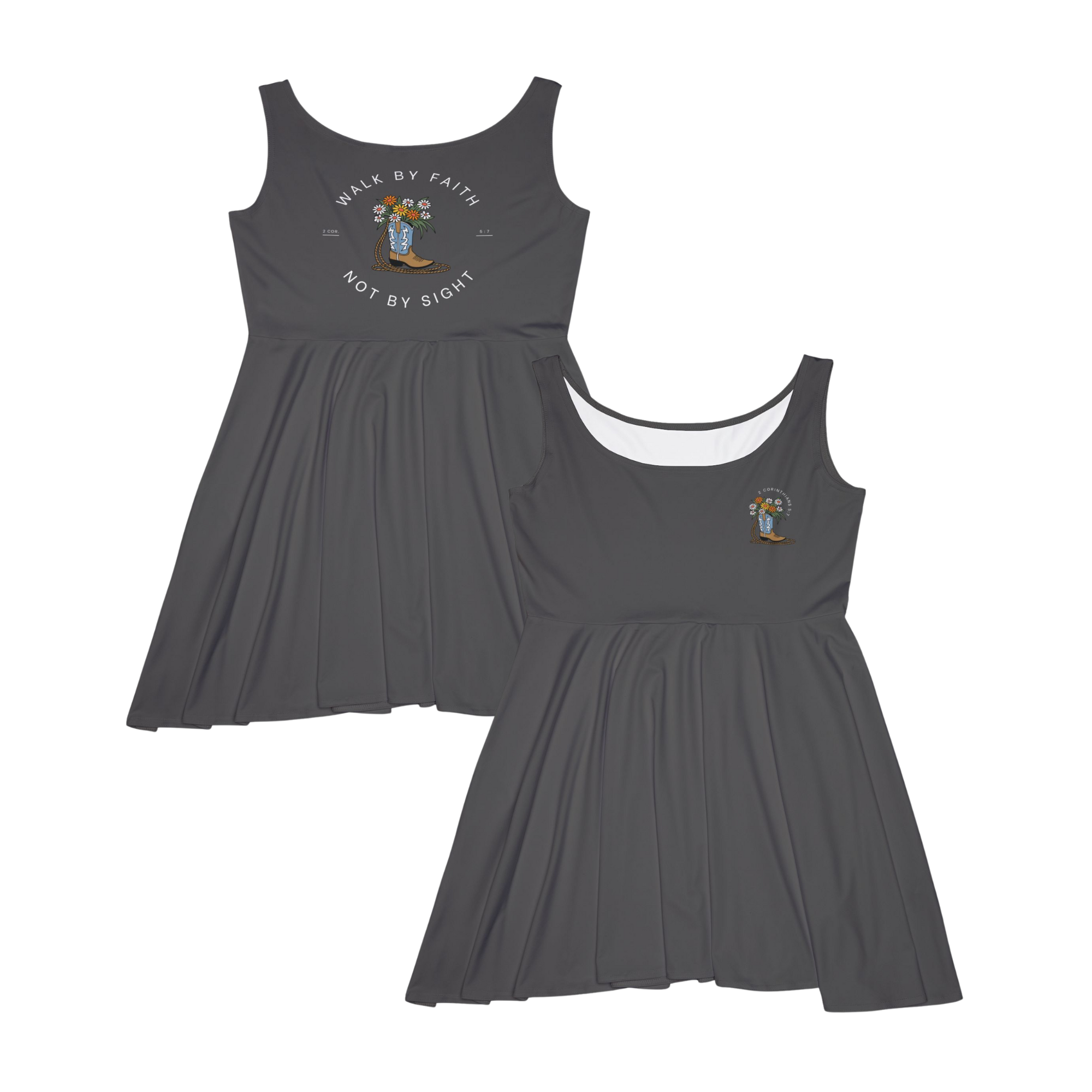 Walk by Faith not by Sight - 2 Corinthians 5:7 Western Skater Dress