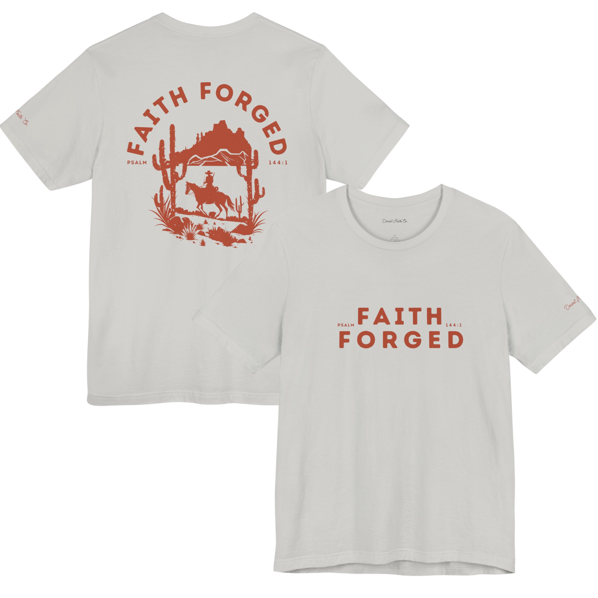 Grey Faith Forged - Psalm 144:1 Christian T-Shirt
