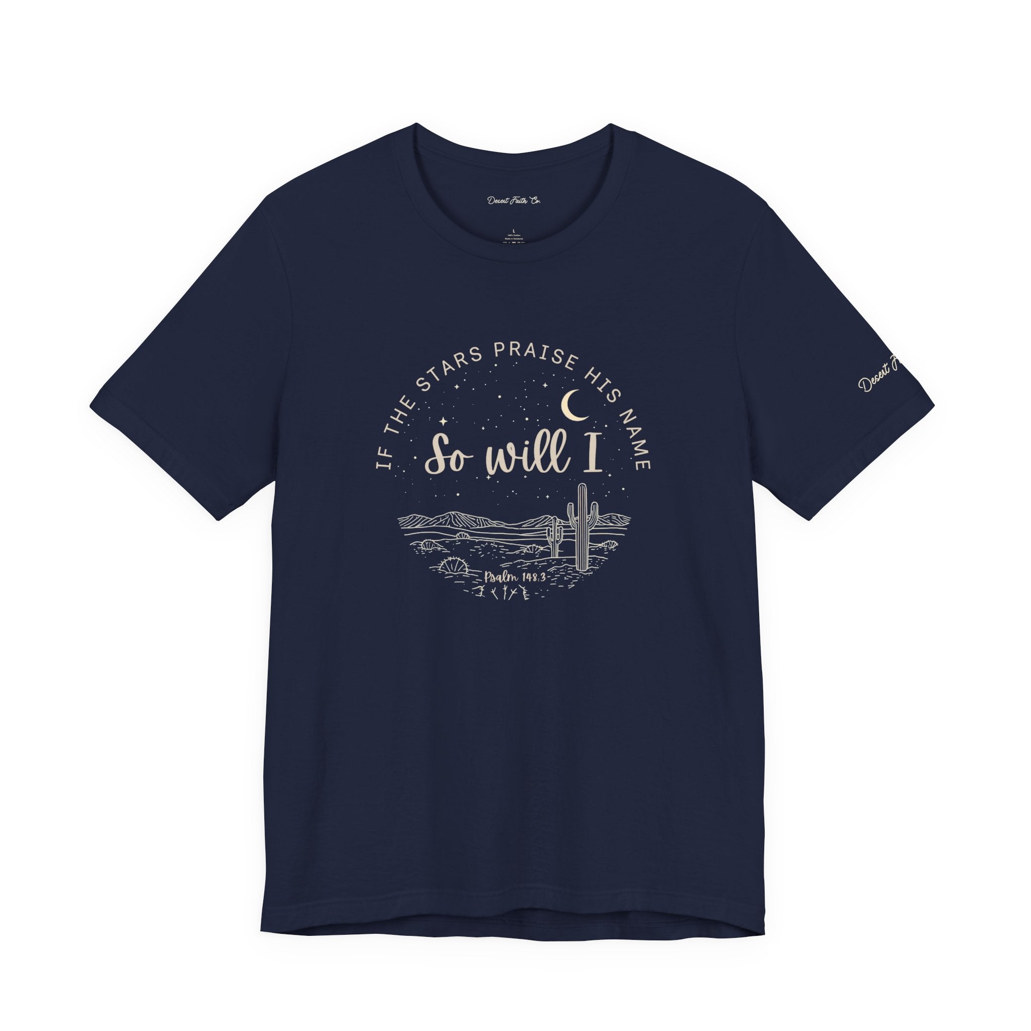 navy Praise Him – Psalm 148:3 Christian T-Shirt