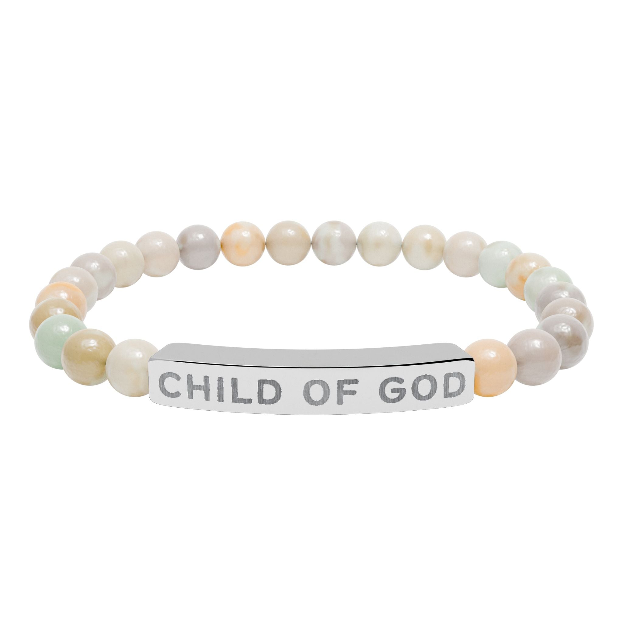 Child of God Bracelet – Amazonite Natural Stone Stretch Bead Bracelet