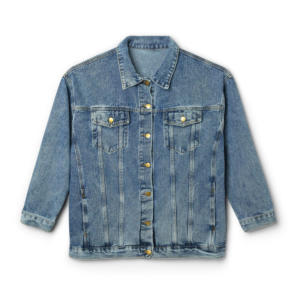 Saved by Grace - Ephesians 2:8 Christian Oversized Women's Denim Jacket 