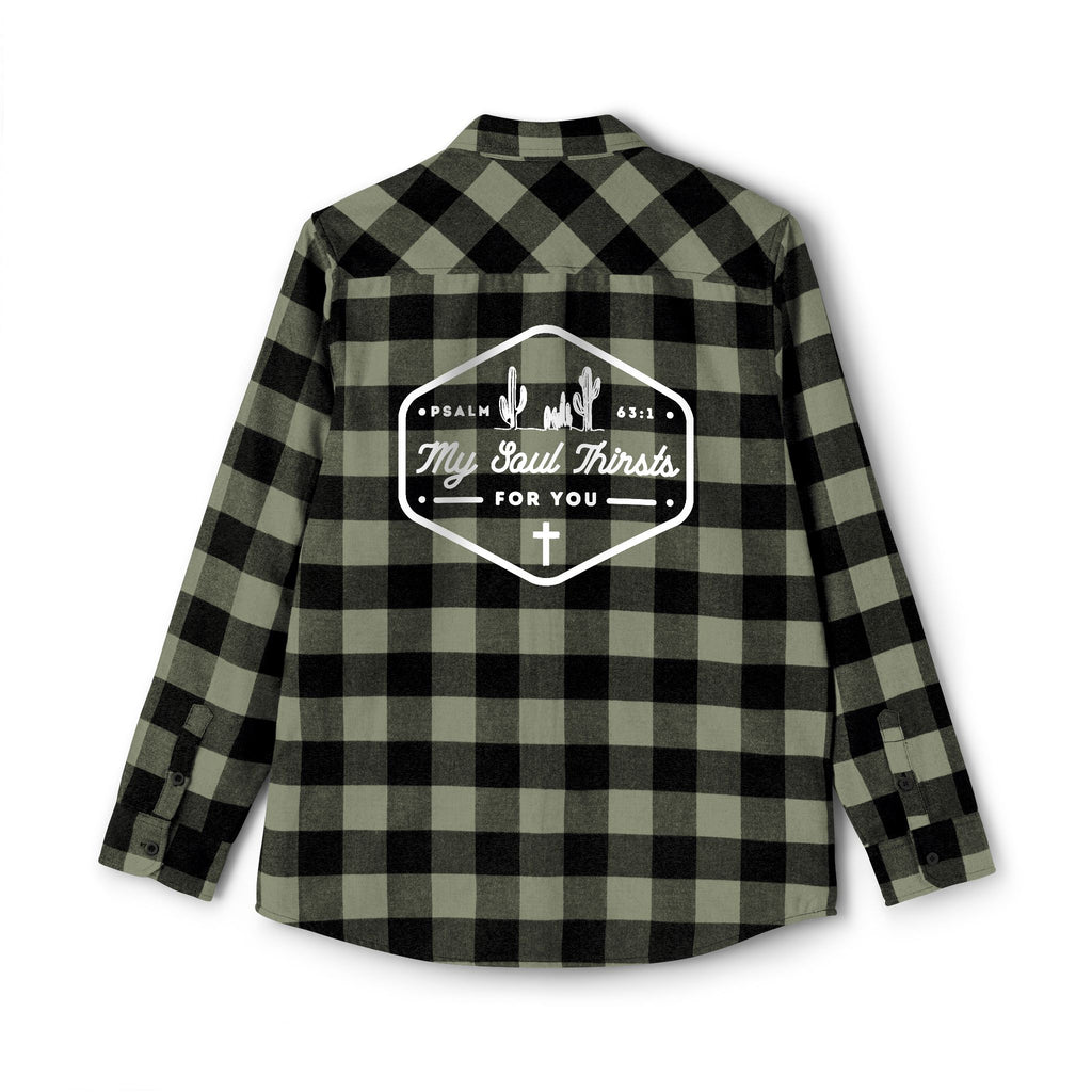 My Soul Thirsts for Him – Psalm 63:1 Green & Black Buffalo Plaid Christian Shirt