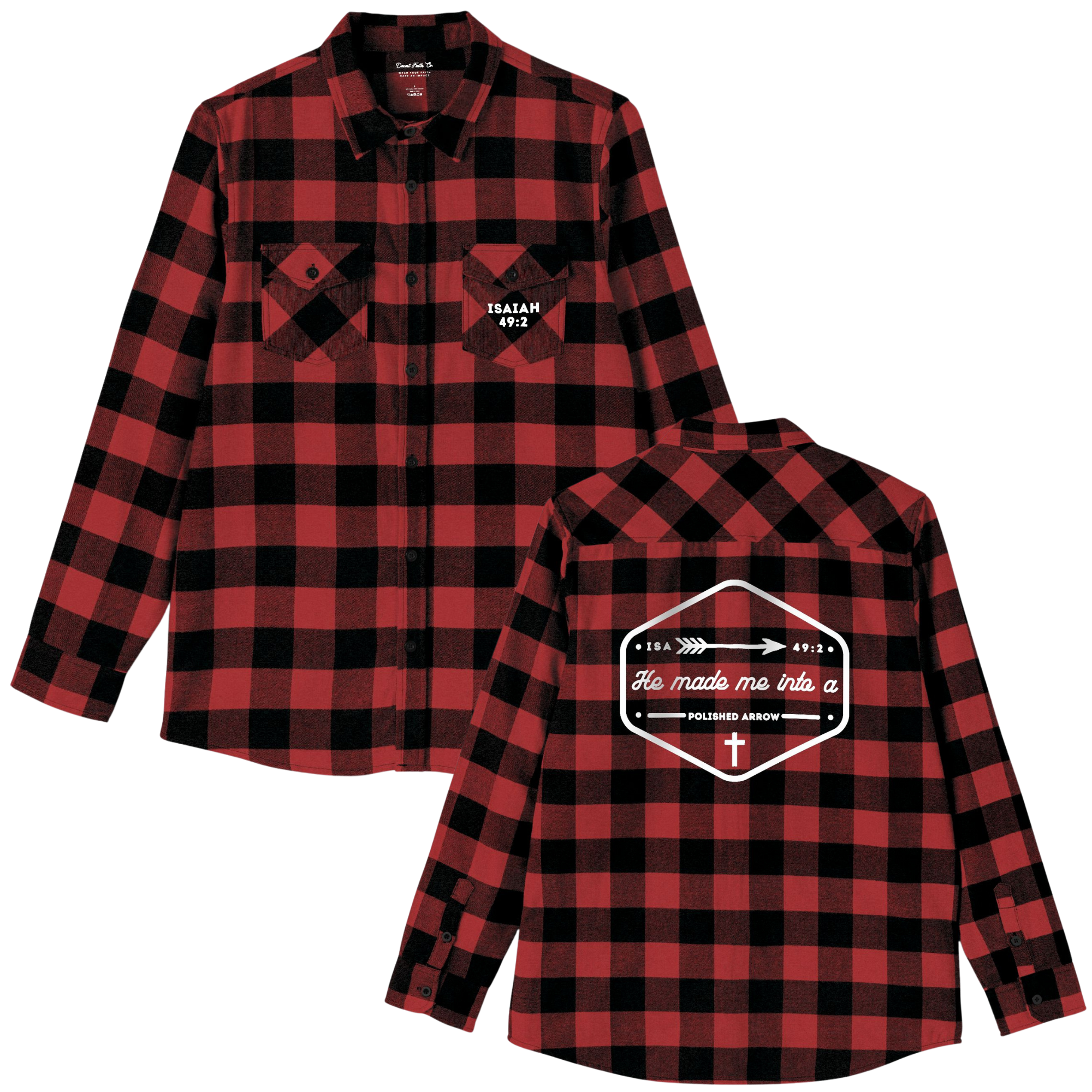 Polished Arrow Isaiah 49:2 Red & Black Flannel