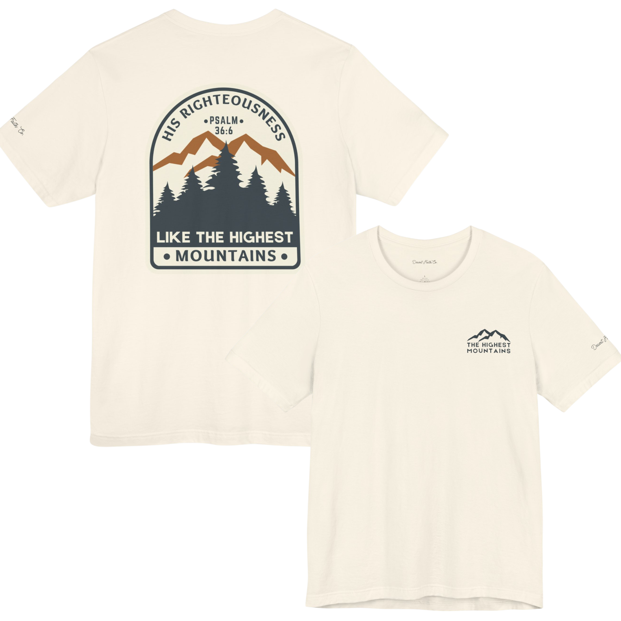 Black Righteousness Like the Highest Mountains - Psalm 36:6 Christian T-Shirt Desert Faith Co.