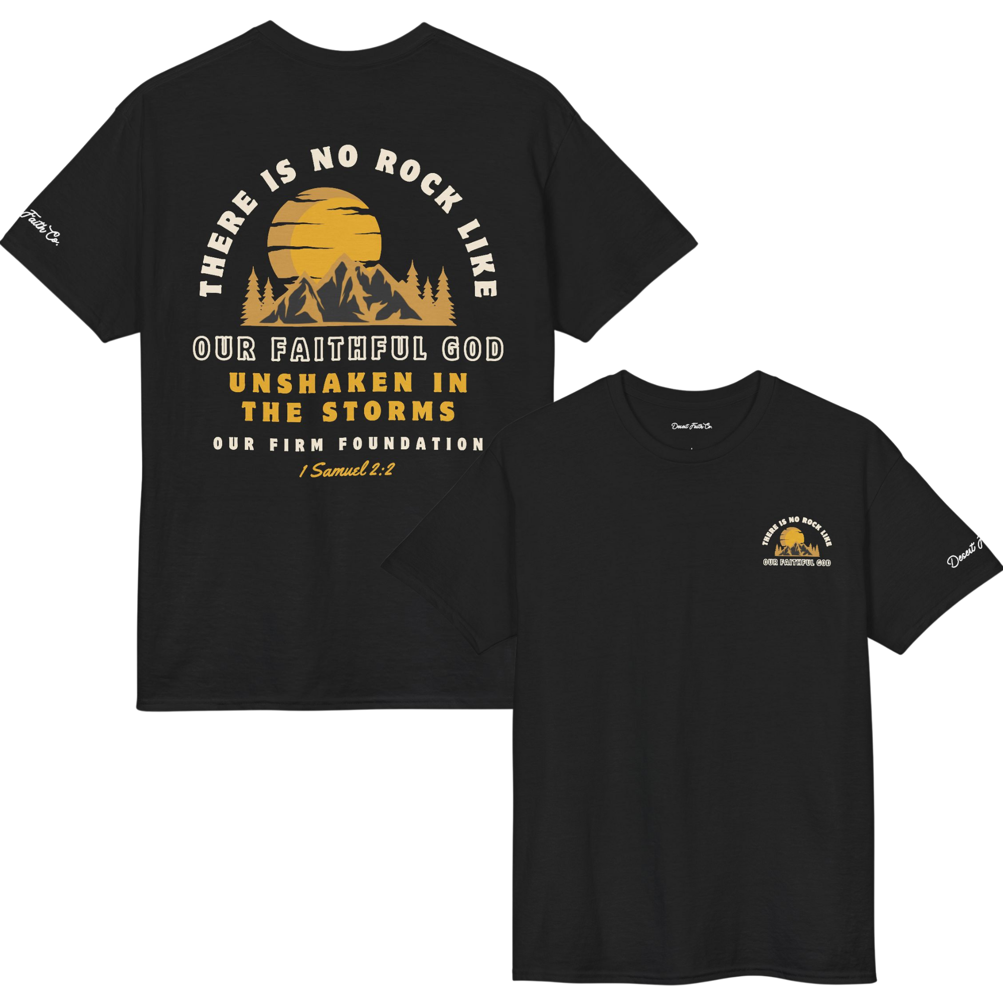 Black There Is No Rock Like Our God - 1 Samuel 2:2  Christian T-Shirt