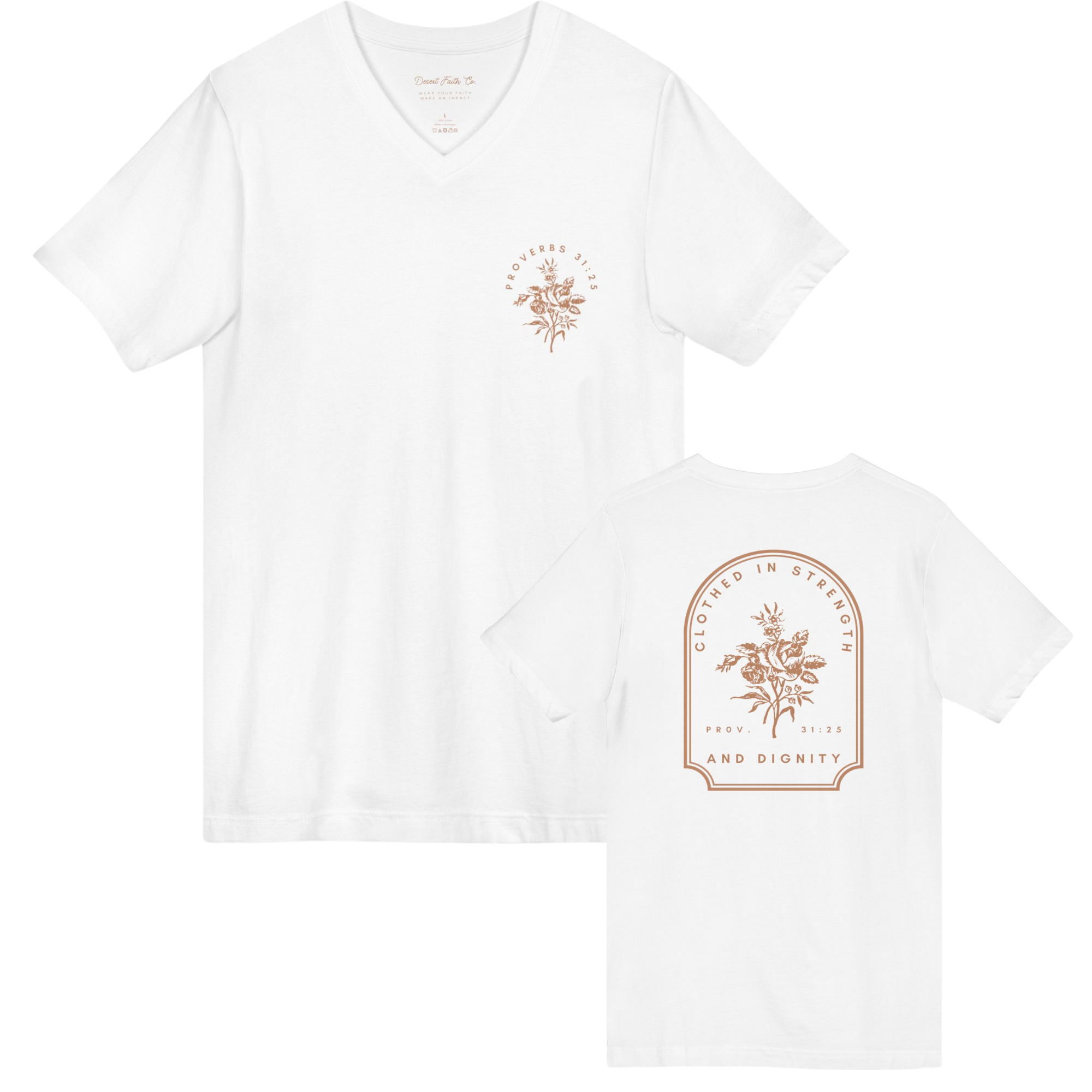 "Clothed in Strength and Dignity" Psalm 31:25 - Womens V Neck