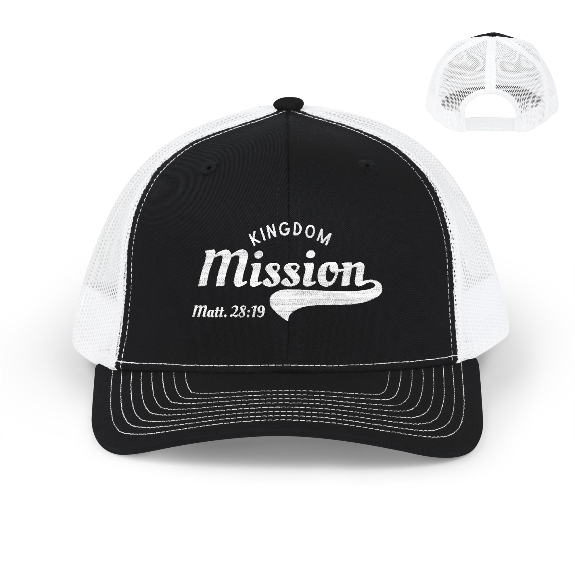 Kingdom Mission Embroidered Trucker Cap - Christian Scripture Matt. 28:19 Snapback