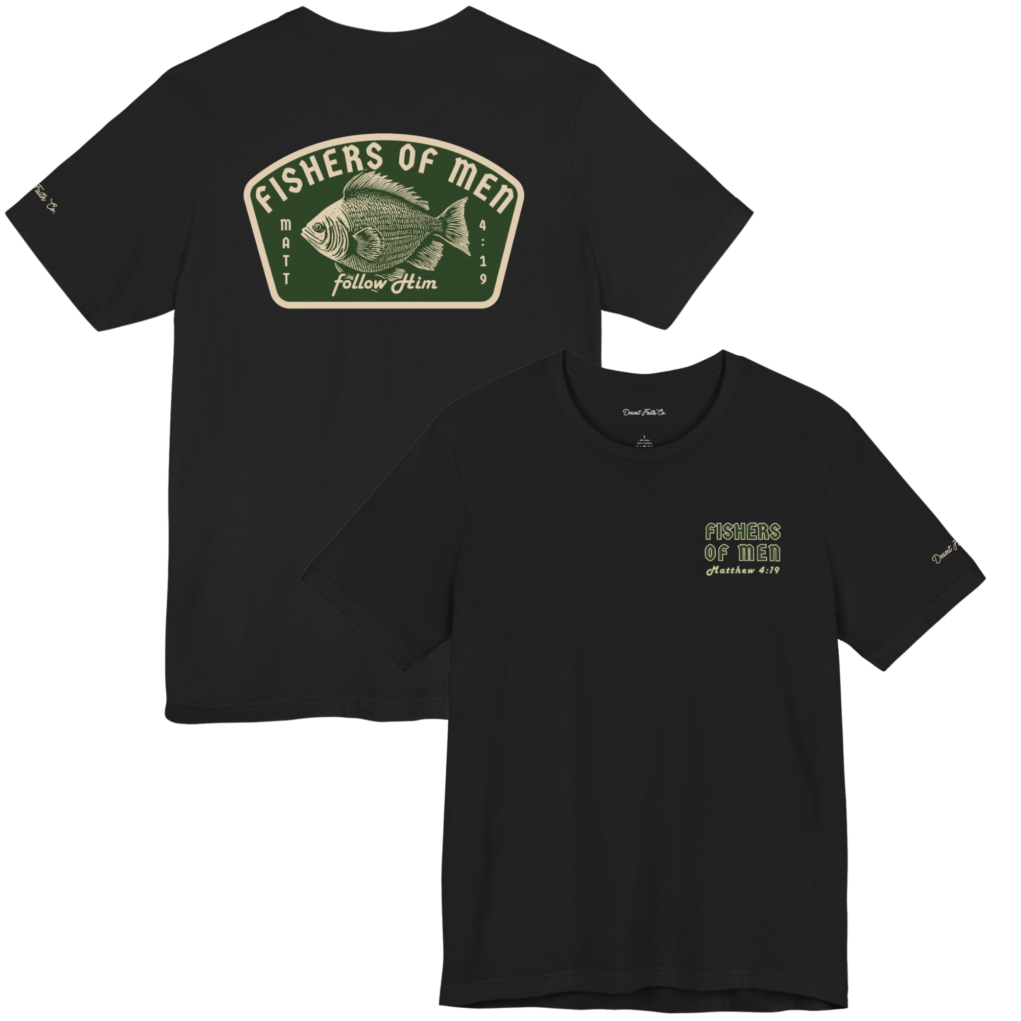 Black Fishers of Men - Matthew 4:19 Christian T-Shirt Desert Faith Co.