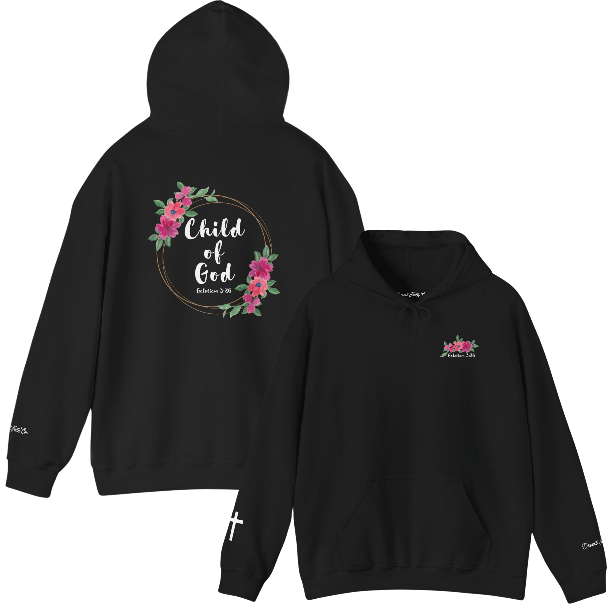 black Child of God - Galatians 3:26 Christian Printed Hoodie
