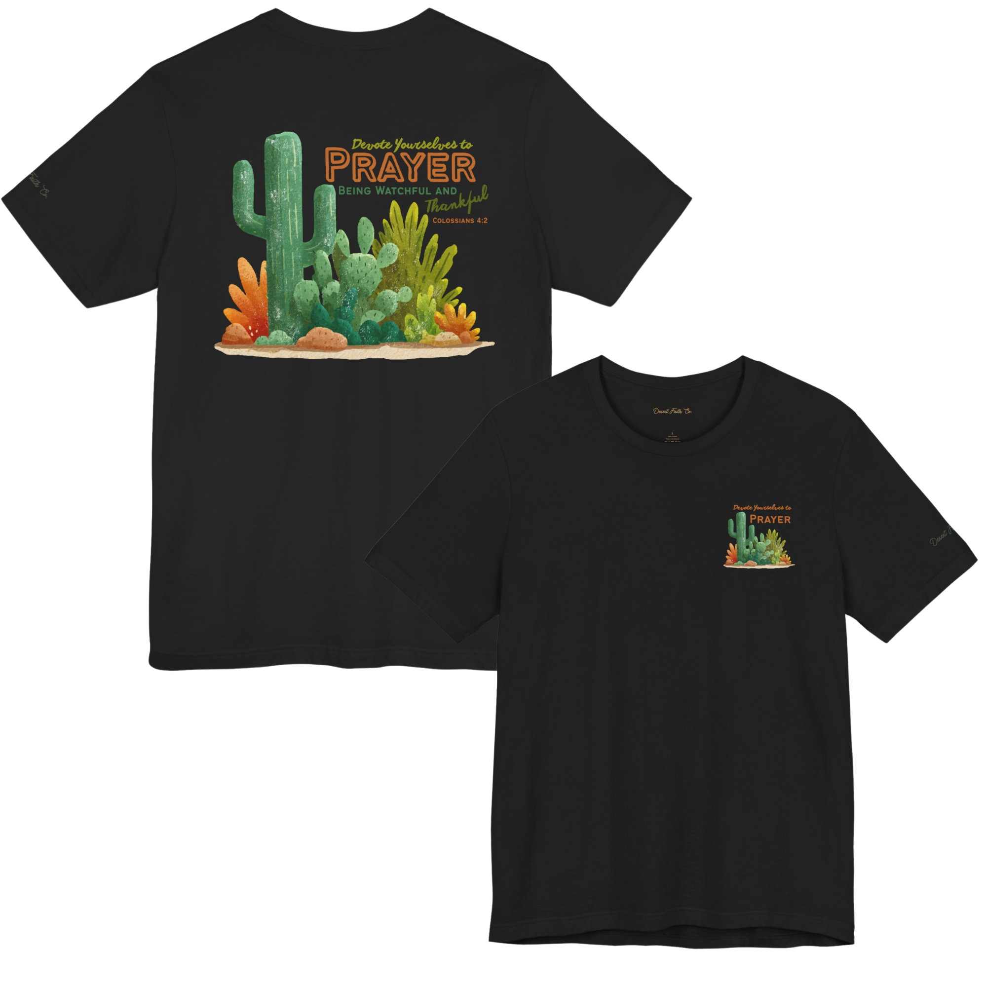 black - Devote Yourself to Prayer - Colossians 4:2 Christian T-Shirt
