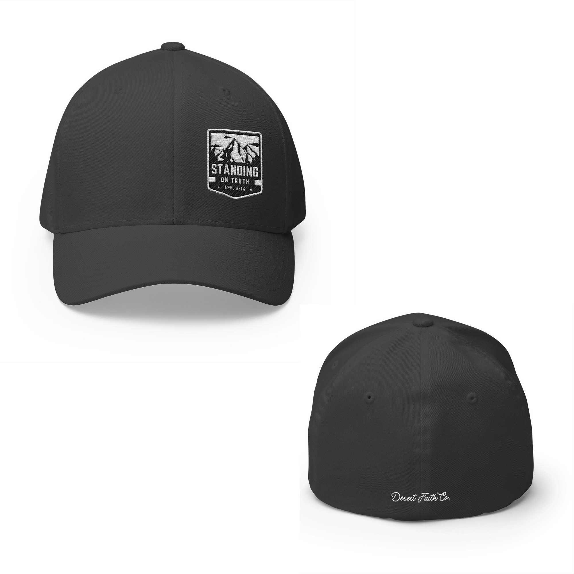 Grey Standing on Truth – Ephesians 6:14 Embroidered Flexfit Christian Hat