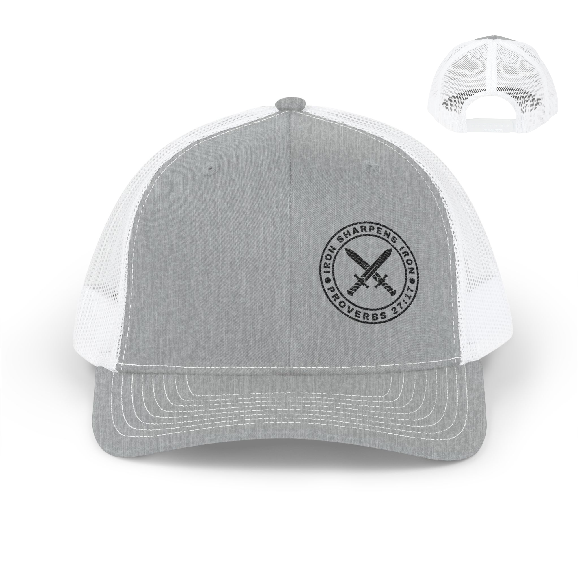 Iron Sharpens Iron - Proverbs 27:17 Embroidered Christian trucker hat